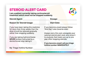 Immunotherapy Steroid Alert Card
