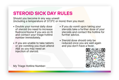 Immunotherapy Steroid Alert Card
