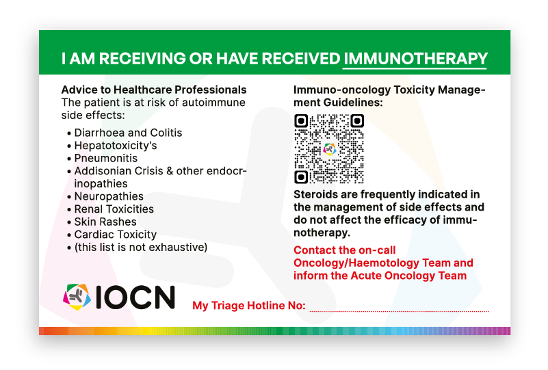 Receiving or Have Received Immunotherapy Card