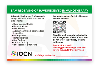 Receiving or Have Received Immunotherapy Card