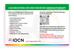 Receiving or Have Received Immunotherapy Card