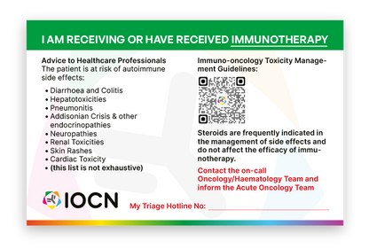 Receiving or Have Received Immunotherapy Card