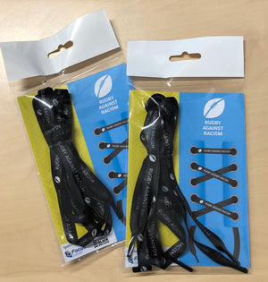Rugby Against Racism branded boot laces